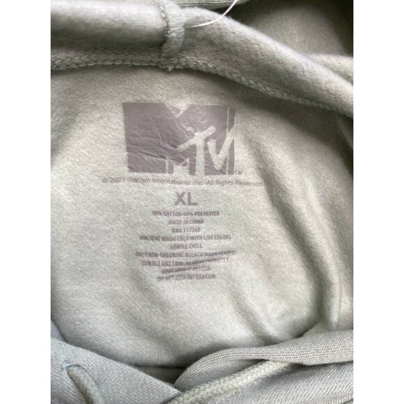 MTV Hoodie Sweatshirt Top Women's XL Green Seasonal‎ Holiday Drawstring NEW - Picture 7 of 9